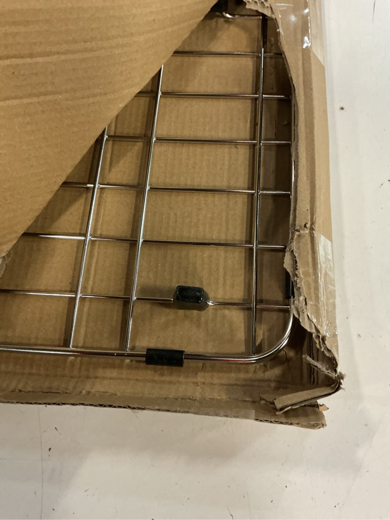 Condition photo showing Good Condition for ipegtop sink bottom grid, stainless steel sink protector 23" x 13" rear drain hole with corner radius, sink grate rack for bottom of kitchen sink single bowl with hole cover, one piece 23"x13",rear drain