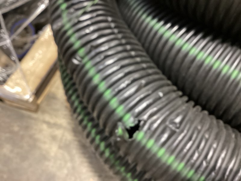 Condition photo showing As Is for alpine corporation 600-in x 1.25-in x 1.25-in black pvc pond tubing