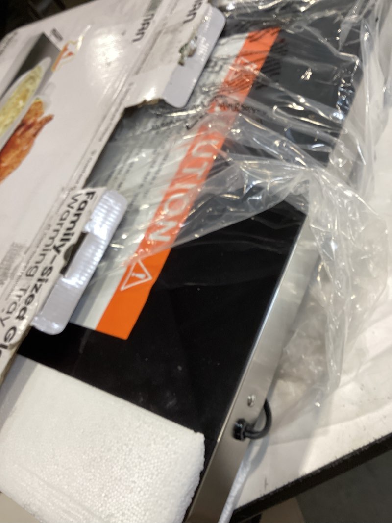 Condition photo showing Good Condition for chefman electric warming tray with adjustable temperature control, perfect for buffets, restaurants, parties, events, and home dinners, glass top extra large 21” x 16” surface keeps food hot – black stainless large - 21" x 16"