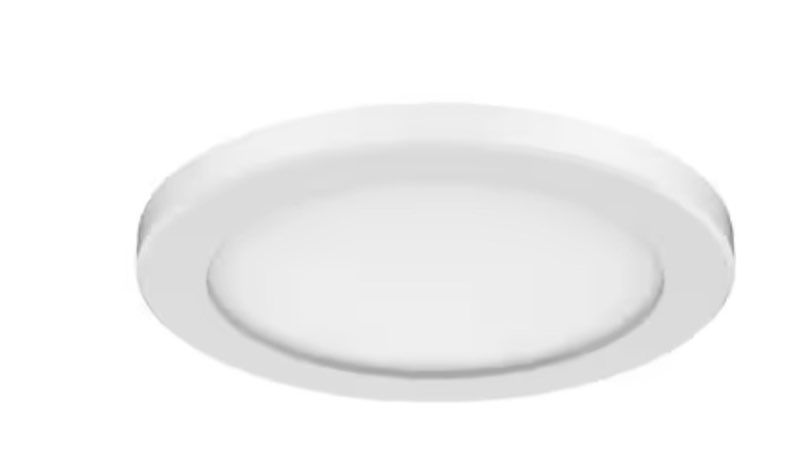 Project Source 7.5-in Matte White Indoor 1 -Light LED Tunable White Flush Mount Light Plastic