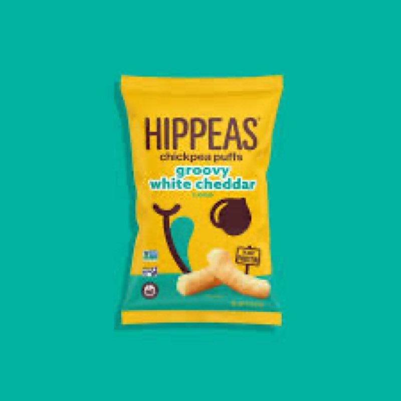 (Best by 03/25/26)Hippeas Chickpea Puffs, Vegan White Cheddar, 0.8 Ounce (Pack of 30), 3g Protein, 2g Fiber, Vegan, Gluten-Free, Crunchy, Plant Protein Snacks