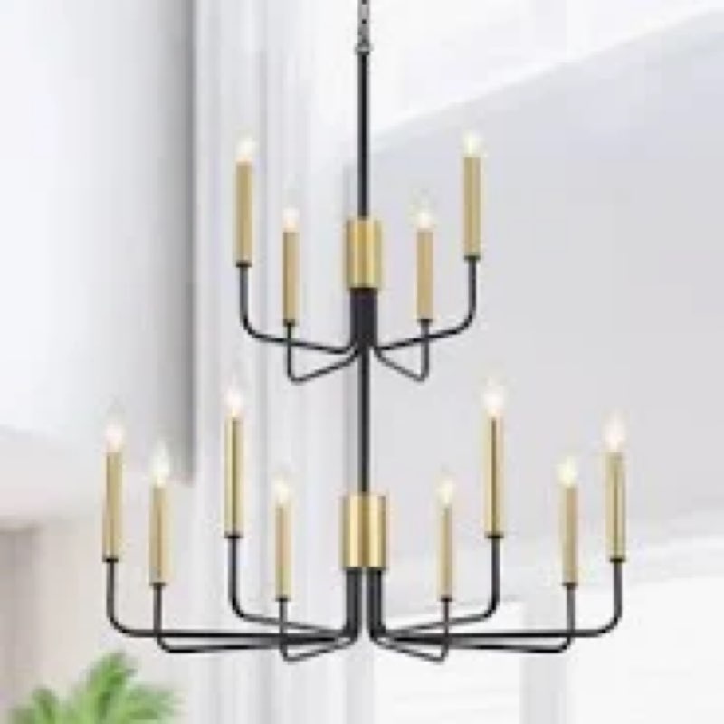 ehrin 12 - light 2-tiers candle style dimmable classic / traditional chandelier
