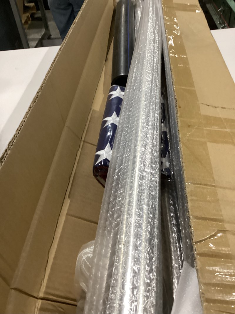 Condition photo showing New/Like New for 20FT Heavy Duty Flag Pole for Outside House, Full Body 304 Stainless Steel In Ground Flagpole with 3x5 American Flag, 130MPH Wind Resistant for Residential or Commercial Use Silver 20FT