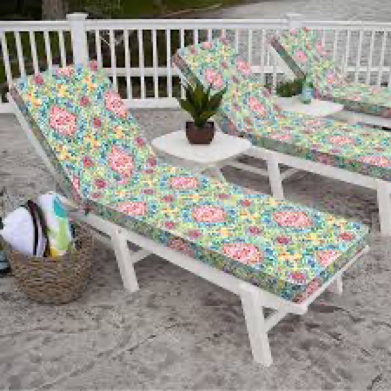 LVTXIII Outdoor Chaise Lounge Cushion, 80 x 26 x 3 Inch Patio Water-Repellent Lounge Chair Seat Cush