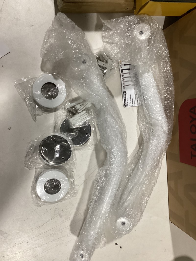 Condition photo showing New/Like New for 16 Inch Angled Shower Grab Bar White, Munzong 2 Pack Anti Slip Bathroom Grab Bar, Knurled Bathroom Balance Bar,Safety Hand Rail Support Handicap Elderly Injury Senior Assist Bath Handle-1.25” Tube 16 IN-2 Pack White