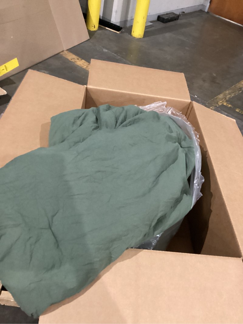 Condition photo showing As Is for ultra-soft easy care washed duvet cover(dark green)