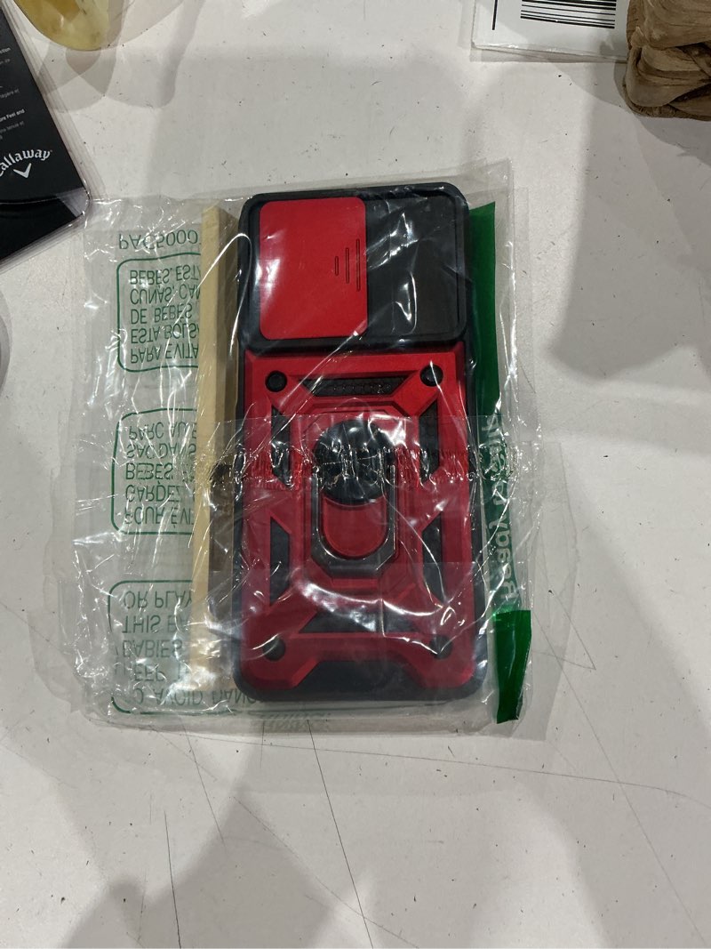 Condition photo showing Good Condition for for motorola moto g-play 2024 case: with screen protector,sliding camera cover and multi-angle stand for phone cover moto g-play 2024 4g,red moto g play 2024 red