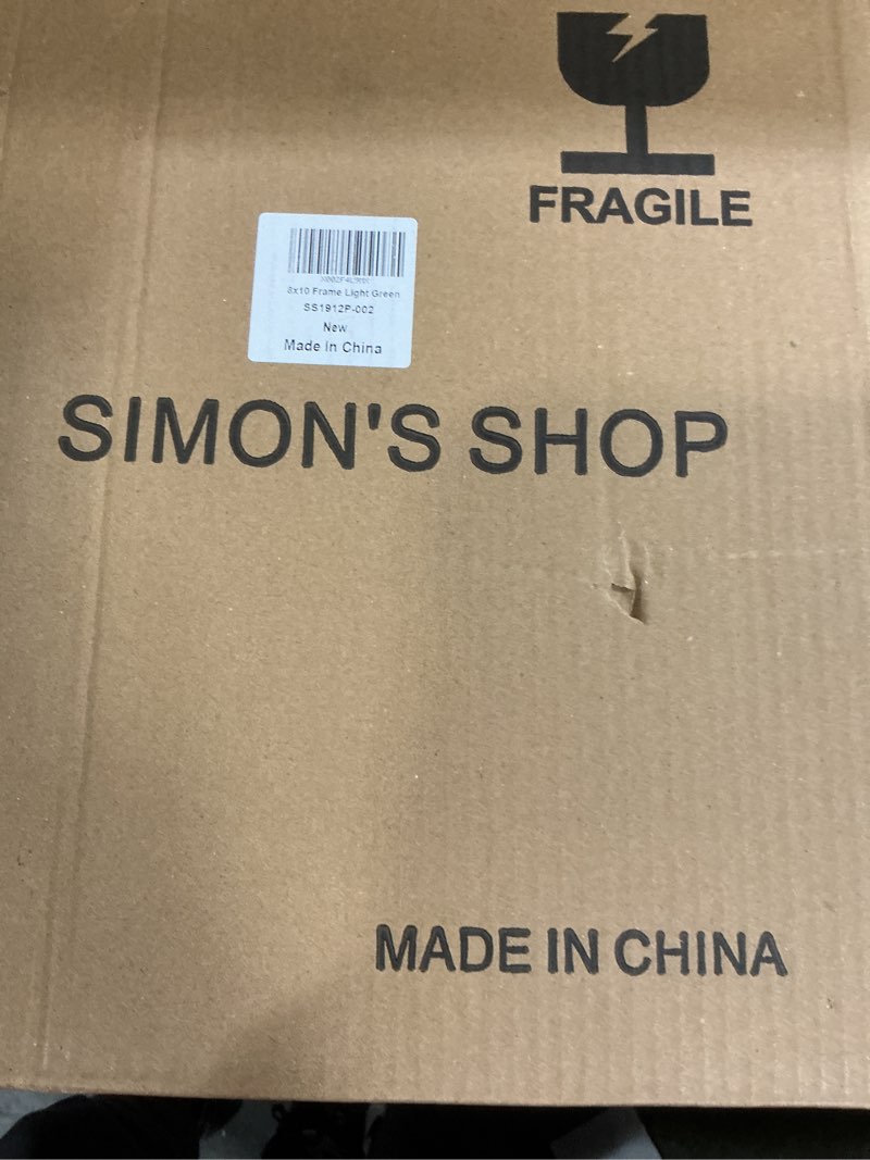 Condition photo showing New/Like New for SIMON'S SHOP Vintage Picture Frame 8x10, Light Green Photo Frame, Resin Floral Frame for Wall or Tabletop Display 8x10 Light Green