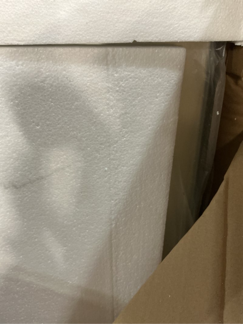 Condition photo showing New/Like New for WEER 48x30 Inch Bronze Bathroom Mirror for Vanity, Brushed Bronze Metal Frame Mirror for Wall, Rounded Rectangle Bronze Frame Mirror with Tempered Glass, Anti-Rust (Horizontal/Vertical) Bronze 48"L x 30"W