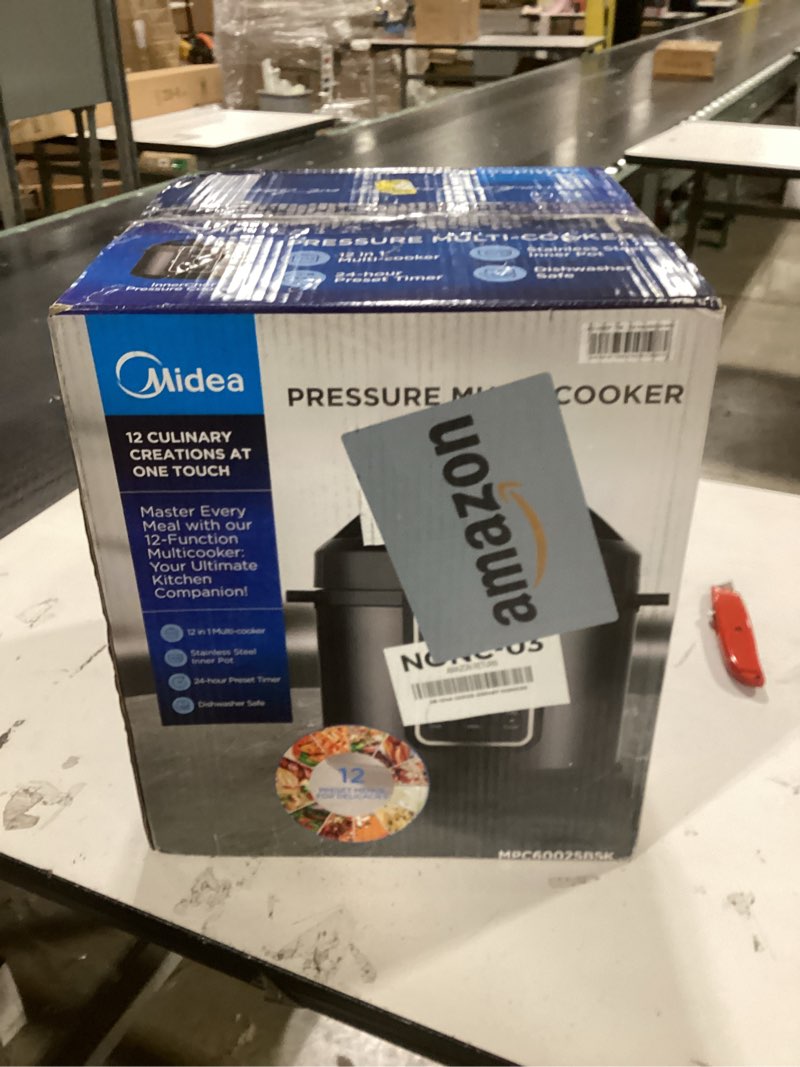 Condition photo showing New/Like New for Midea 12-in-1 Electric Pressure Cooker, 6 Quarts, 12 Presets, Multi-Functional Programmable Slow Cooker, Rice Cooker, Steamer, Sauté Pan, Yogurt Maker, and More, Stainless Steel