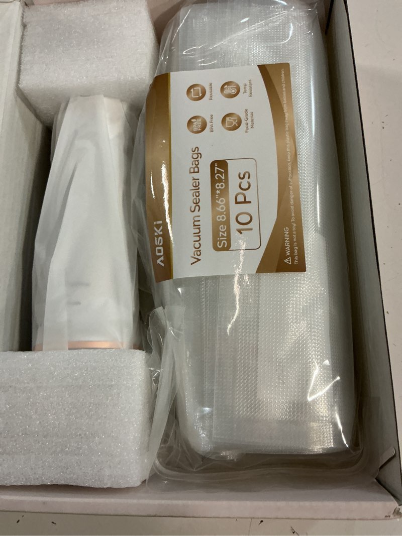 Condition photo showing Good Condition for compact vacuum sealer for food sealer: handheld portable vacuum sealer machine for food storage, rechargeable food vacuum sealing for kitchen travel fridge meal prep, gifts for mom, wife, chef & home small white