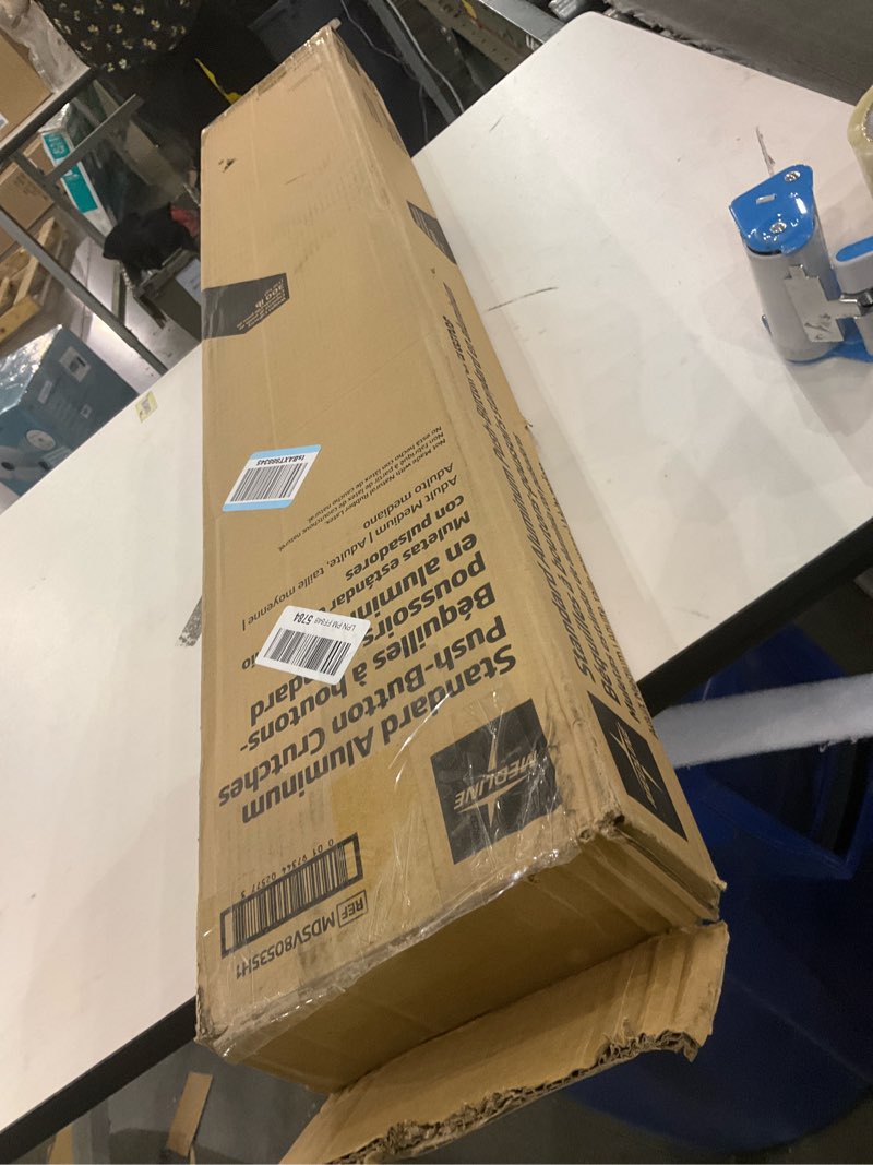 Condition photo showing As Is for Medline Aluminum Crutches for Kids, Adults & Seniors, Walking Aid, 300 LB Weight Capacity,1 Pair, Fitting 5'2" - 5'10" Medium, 5'2"-5'10"