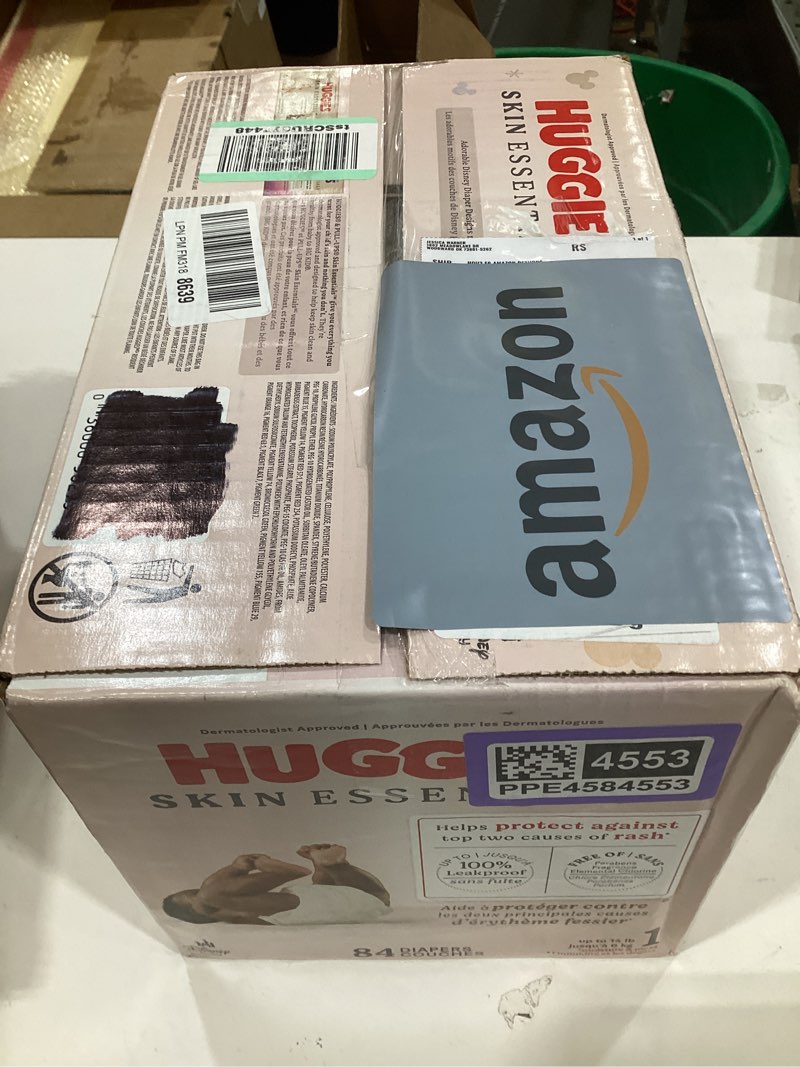 Condition photo showing New/Like New for huggies skin essentials luxury diapers - size 1 - 84ct