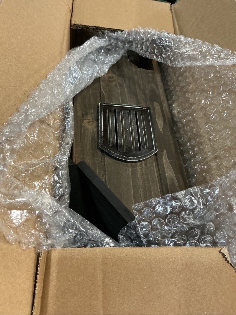 Condition photo showing New/Like New for bat house for outdoors - large double chamber bat box with unique design to attract bats, sturdy wooden bats shelter for outside for tree, weather-resistant, easy to hang, black brown retro