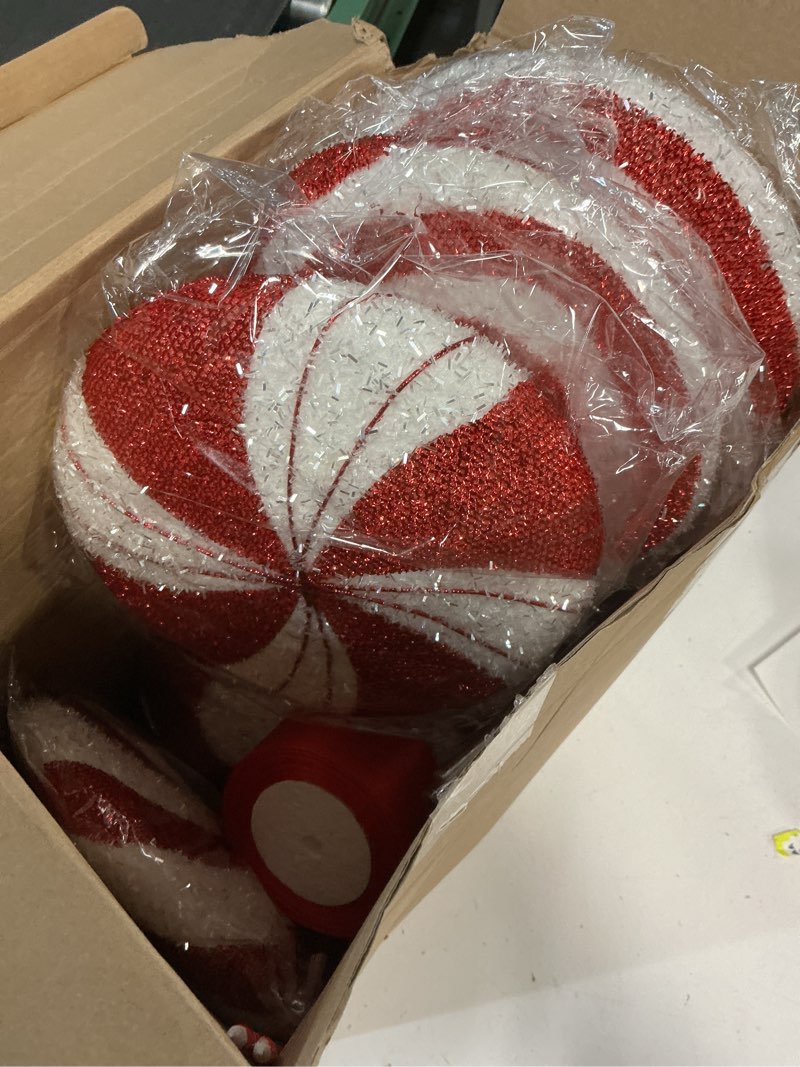 Condition photo showing New/Like New for 8 Pcs Lollipop Christmas Yard Decorations 3D Lollipop Candy Signs with Stakes Christmas Porch Decor Winter Holiday Outdoor Indoor Peppermint Candy Decor for Pathway Lawn Patio Driveway