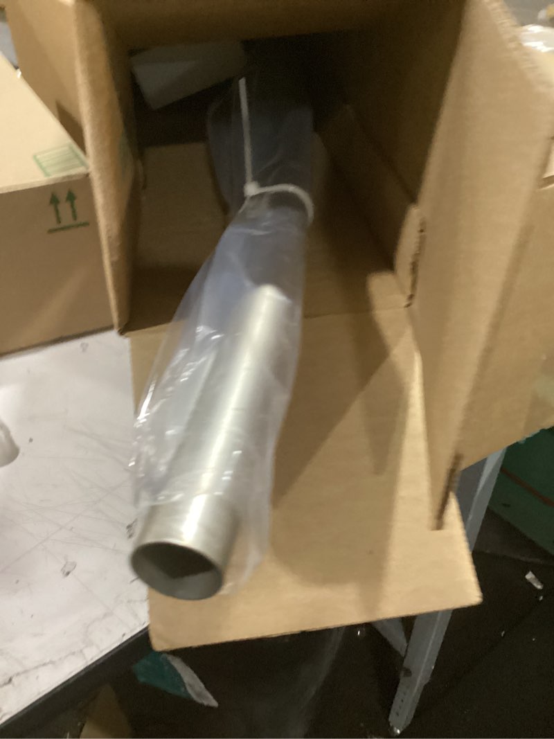 Condition photo showing As Is for curved shower curtain rod for bathroom 38-72 inches, adjustable length, curved shower rod, 0.9mm thickness, round shower curtain rods, rotate bracket for large shower space, need drilling, nickle brush nickel
