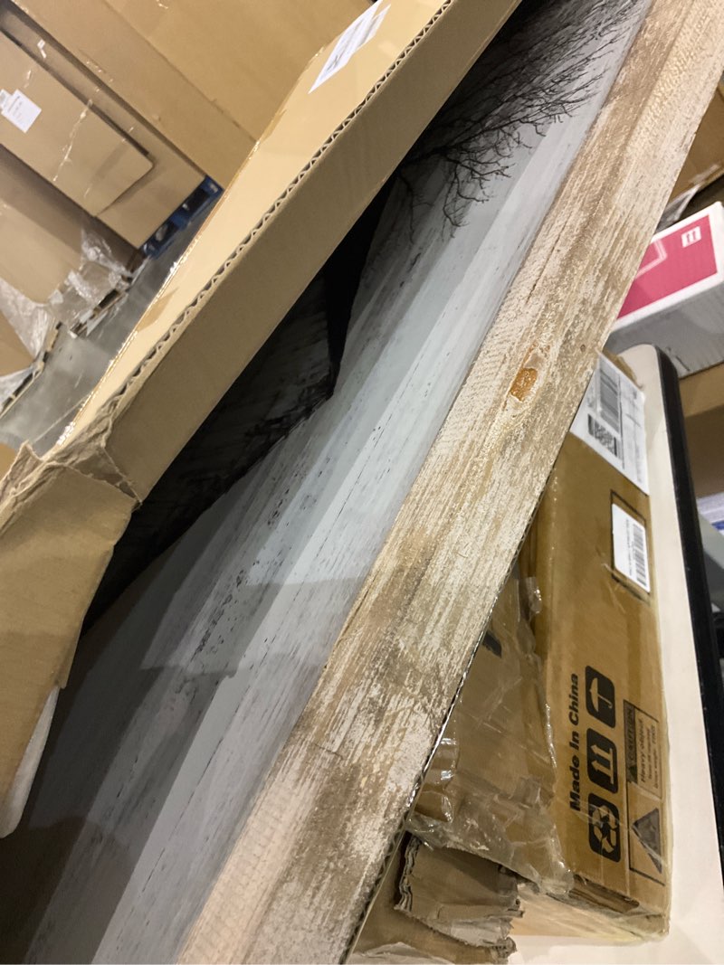 Condition photo showing Good Condition for Farmhouse Framed Wall Art Picture: Rustic Barn Farm Wood Artwork Decor Large Country Landscape Windmill Print Horizontal Panoramic Countryside Rural Nature Scene Painting for Living Room Bedroom Farm 03 48"L x 24"W