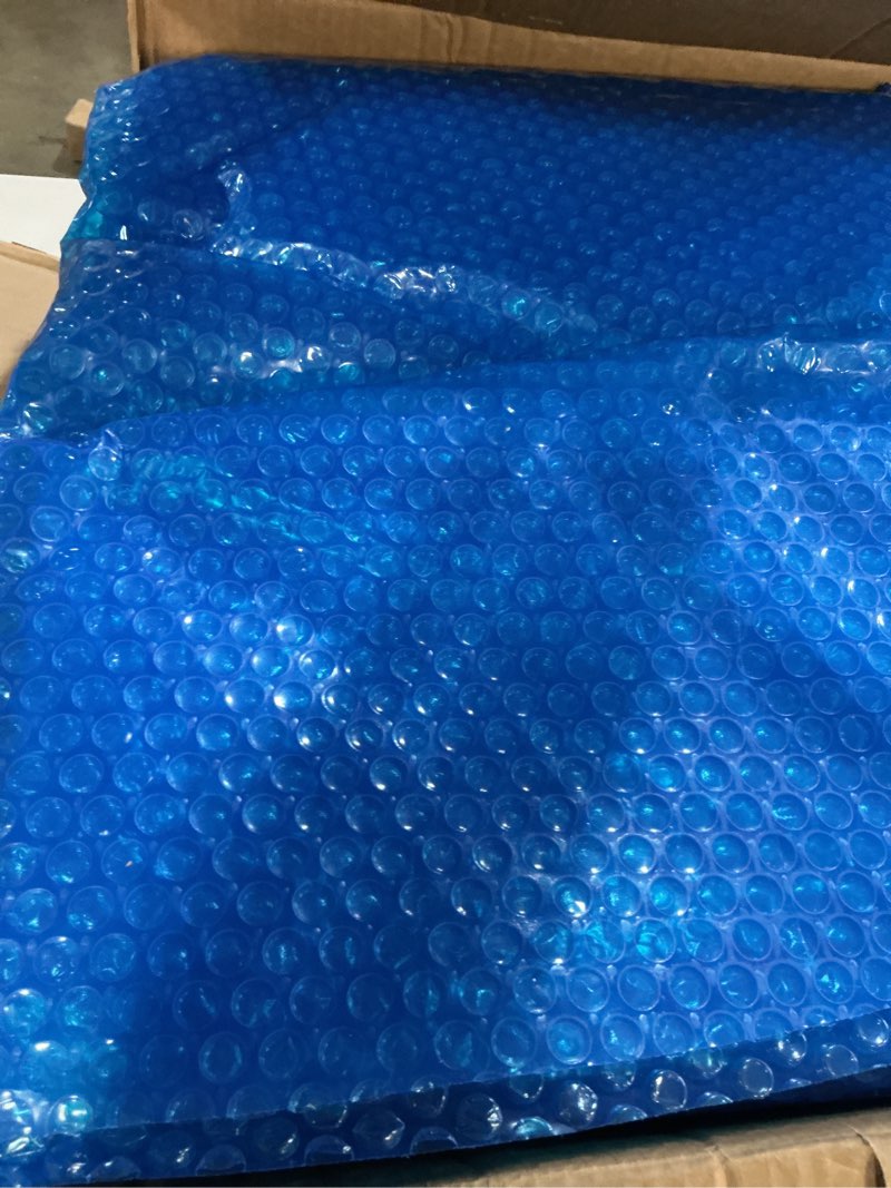Condition photo showing Good Condition for solar pool cover 12 ft round for 6-24ft above ground inground pools, hot tub spa thermal heating bubble wrap covers, 12 mil heavy-duty circle blue floating blanket mat for swimming pools