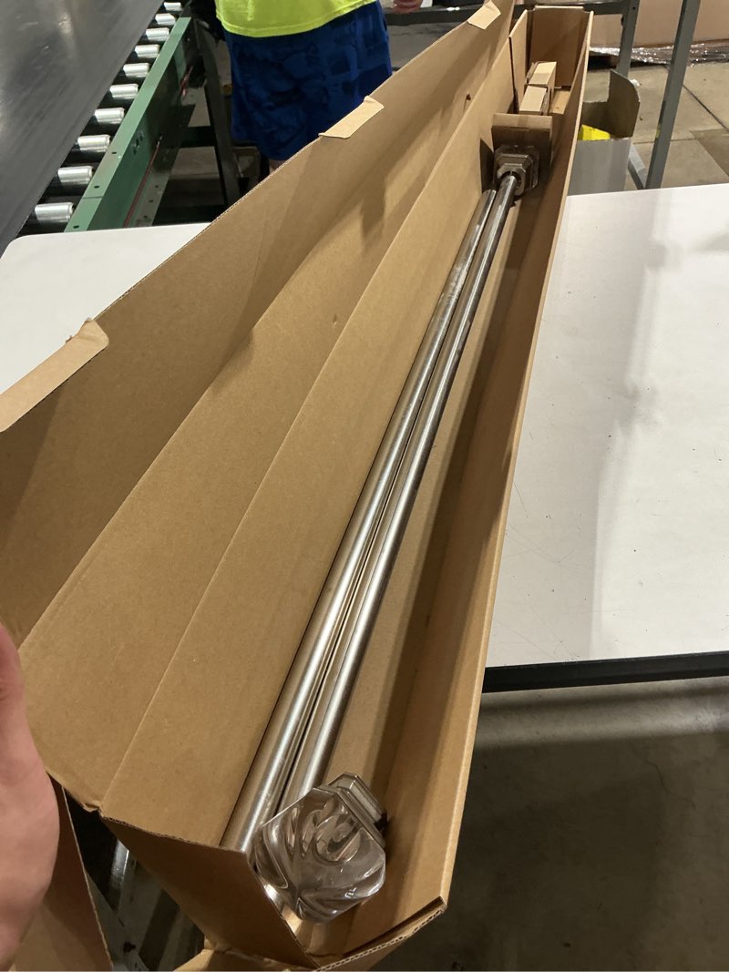 Condition photo showing Good Condition for origin 21 72-in to 144-in brushed nickel iron single curtain rod with finials