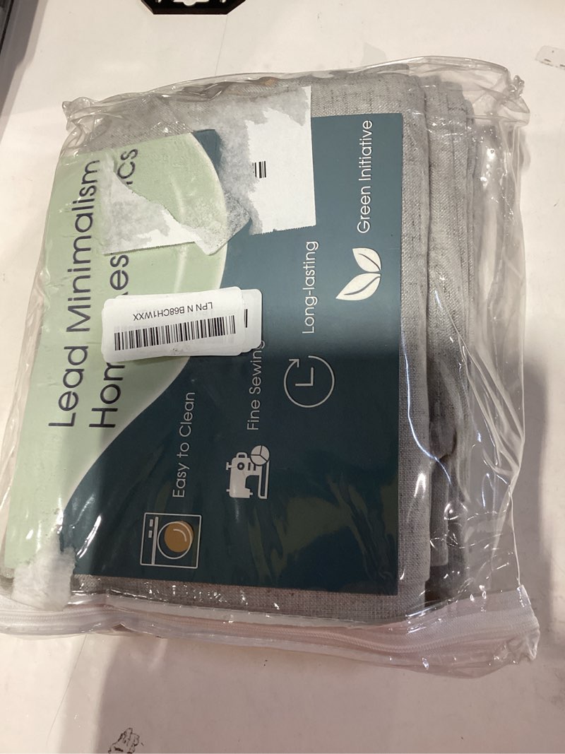 Condition photo showing Good Condition for linen greyish white curtains 90 inches long for bedroom back tab privacy light filtering semi sheer greyish white boho curtain textured modern elegant coastal decor curtains for living room greyish white 52"w x 90"l (pack of 2)