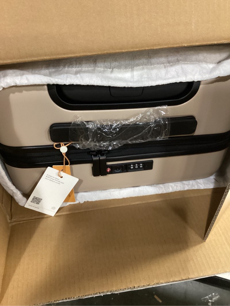 Condition photo showing Good Condition for Expandable Carry-On Suitcase, Tan Small 