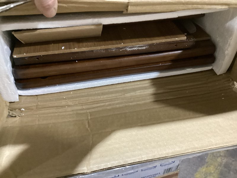 Condition photo showing As Is for HollyHOME Wood TV Stand for TVs up to 65", Mid Century TV Stand with Storage, Modern Entertainment Center with Fence Door, Accent TV Media Console Table for Living Room, 53"(L), Retro Brown