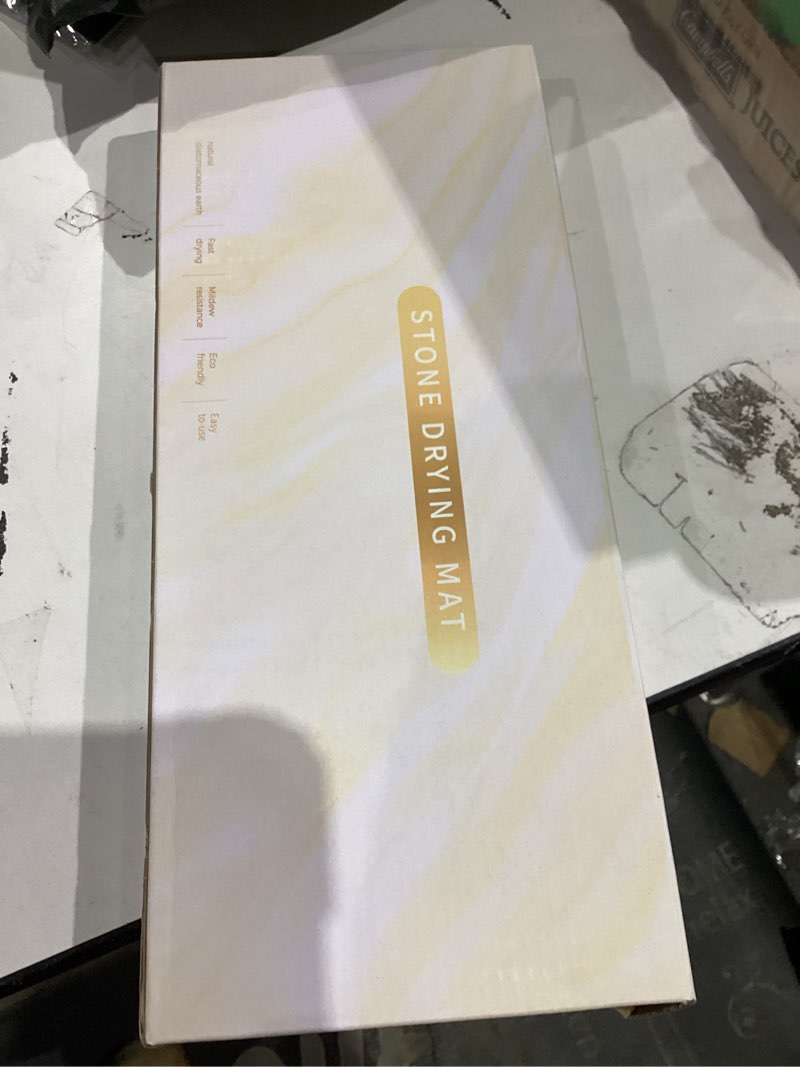 Condition photo showing New/Like New for Faucet Mat for Kitchen Sink, Diatomite Stone Drying Sink Protectors, Bathroom Faucet Splash Guard, Quick Dry Water Absorbing, Non-Slip Stone Tray for Kitchen Counter, White, 23.6" x 3.9" 23.6" x 3.9" White