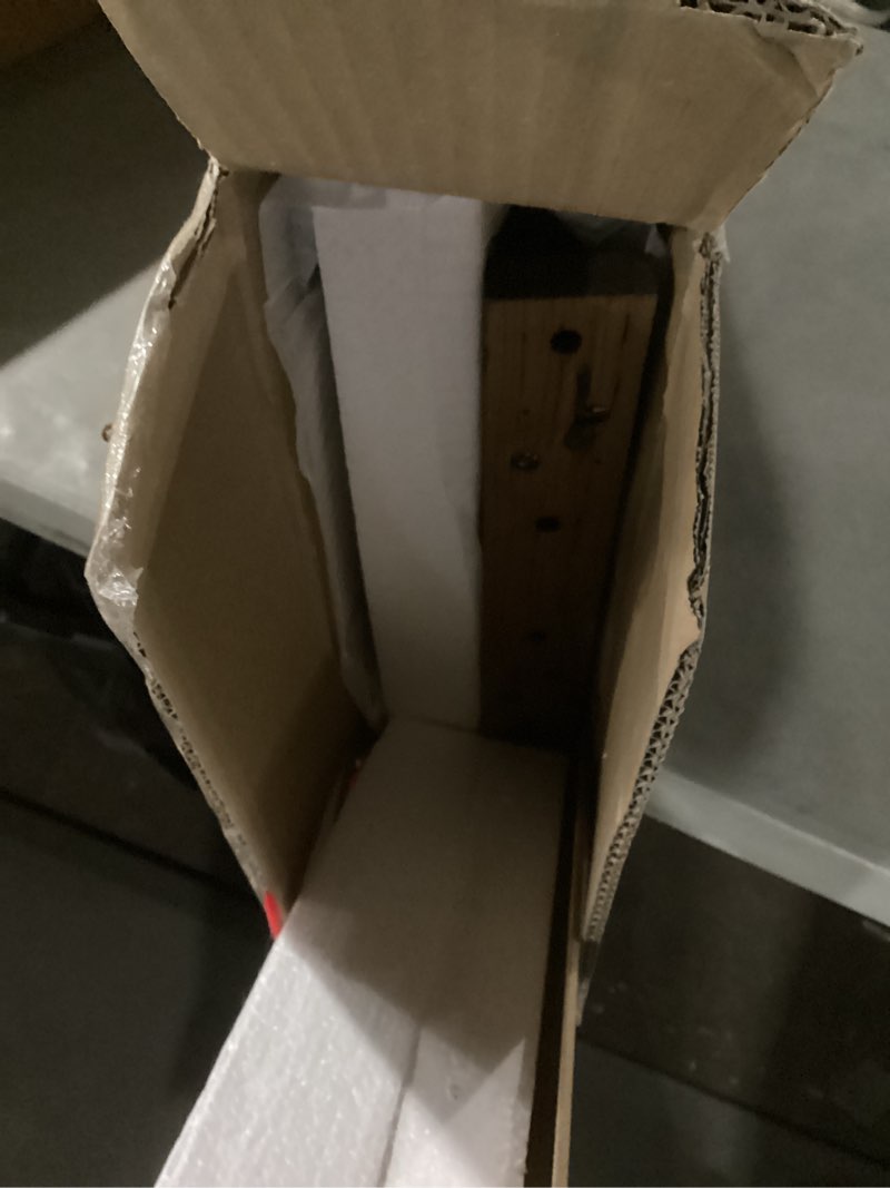 Condition photo showing As Is for Wnutrees 30" Farmhouse Wood Bench, Rustic Solid Wood Entryway Bench Seat with Double X-Structure for Dining Room, Living Room, Hallway, Structural Stability, Natural