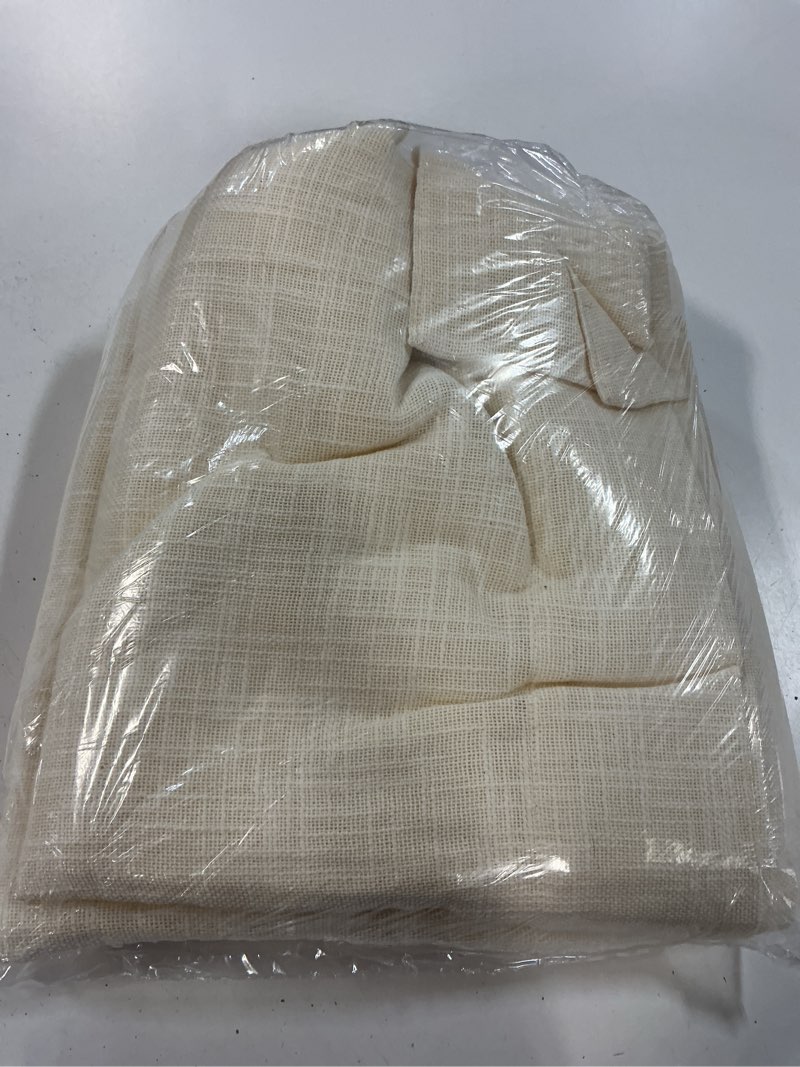 Condition photo showing Good Condition for european linen sheer curtain set, 48x96, flax