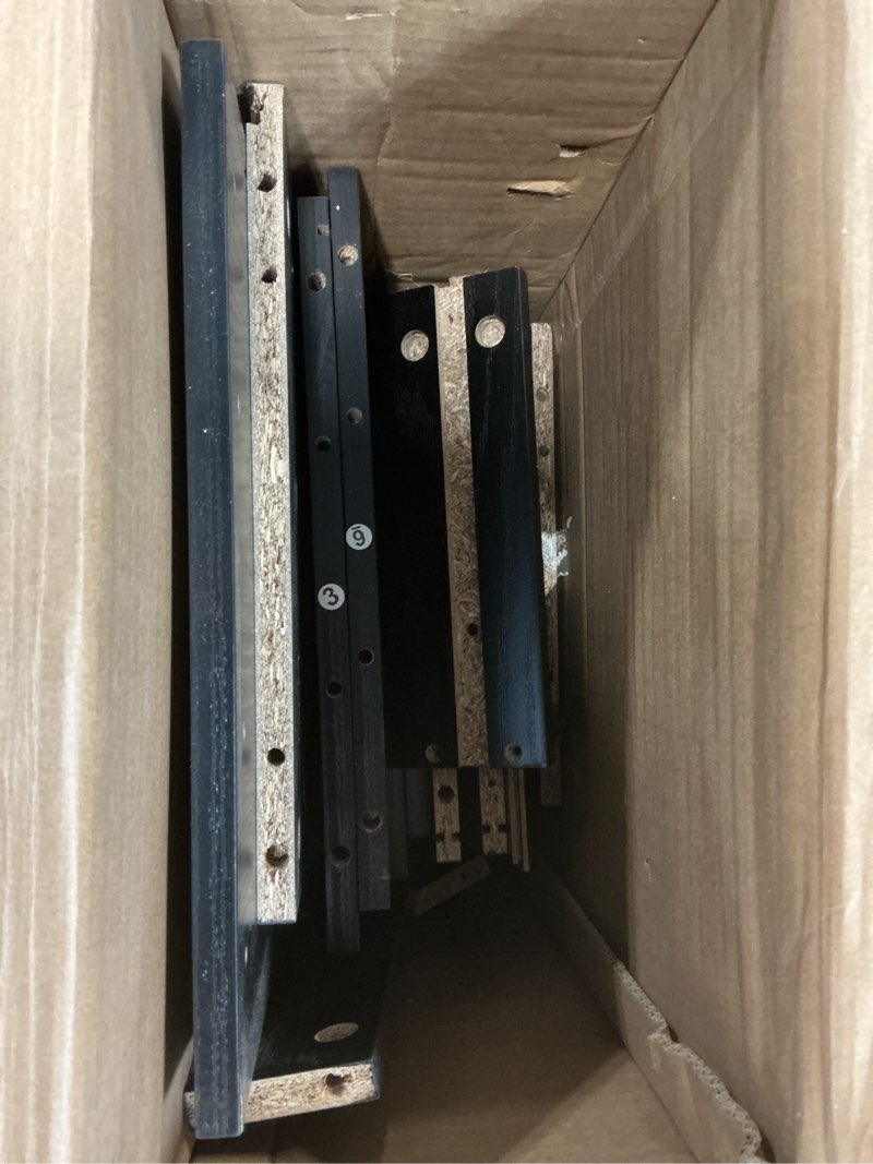 Condition photo showing As Is for Storage Cabinet, Coffee Bar Cabinet with 2 Adjustable Shelves, 3 Drawers, and 2 Doors, for Bathroom, Kitchen, Living Room (Black)