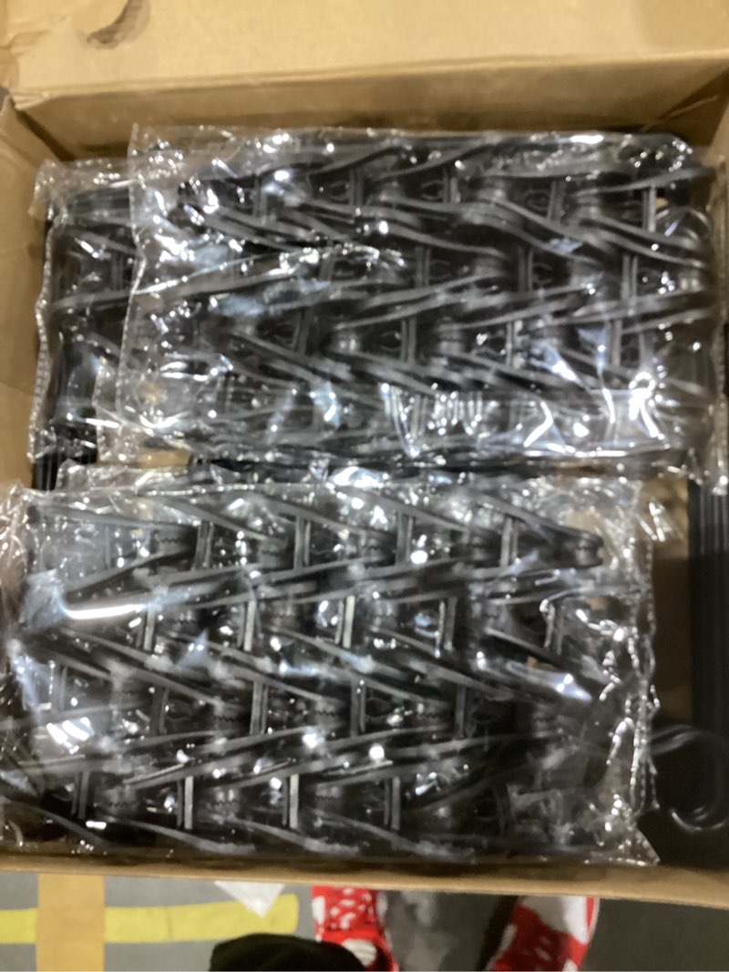 Condition photo showing New/Like New for hsei 120 packs baby hangers with clips toddler hangers with clips for kids pants closet coat skirts socks (black) black 120
