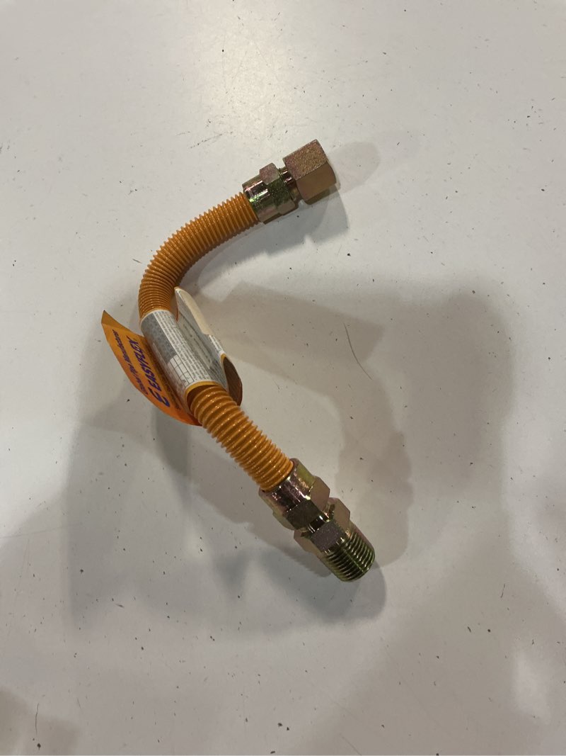 Condition photo showing Good Condition for eastman 0415112 epoxy coated gas connector, 1/2" mip x 1/2" fip, 12" length, yellow