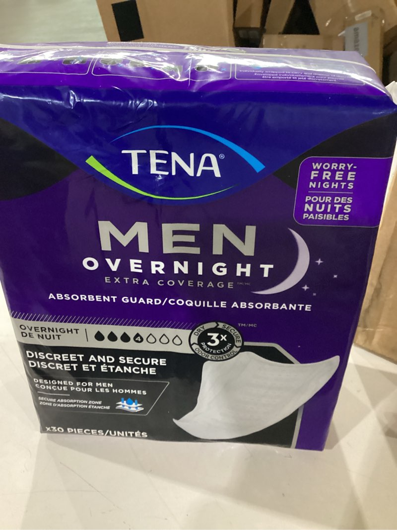 Condition photo showing New/Like New for TENA Incontinence Guards, Overnight Absorbency & Advanced Odor Protection, Incontinence Guards for Men, 90 ct 90 Count