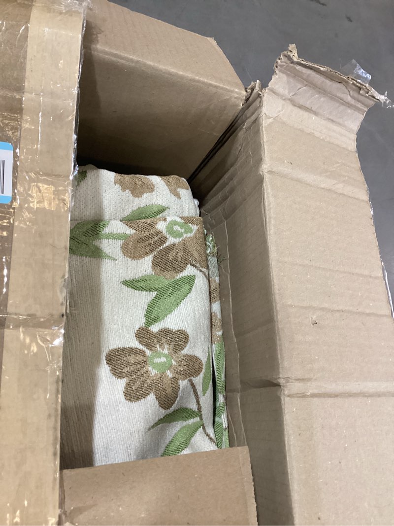 Condition photo showing Good Condition for vogol boho floral chenille couch throw cover for dogs, washable sofa protector blanket for 3 cushion couch, heavyweight woven furniture protector slipcover with tassels, 70"x118" khaki flower 70"x118"