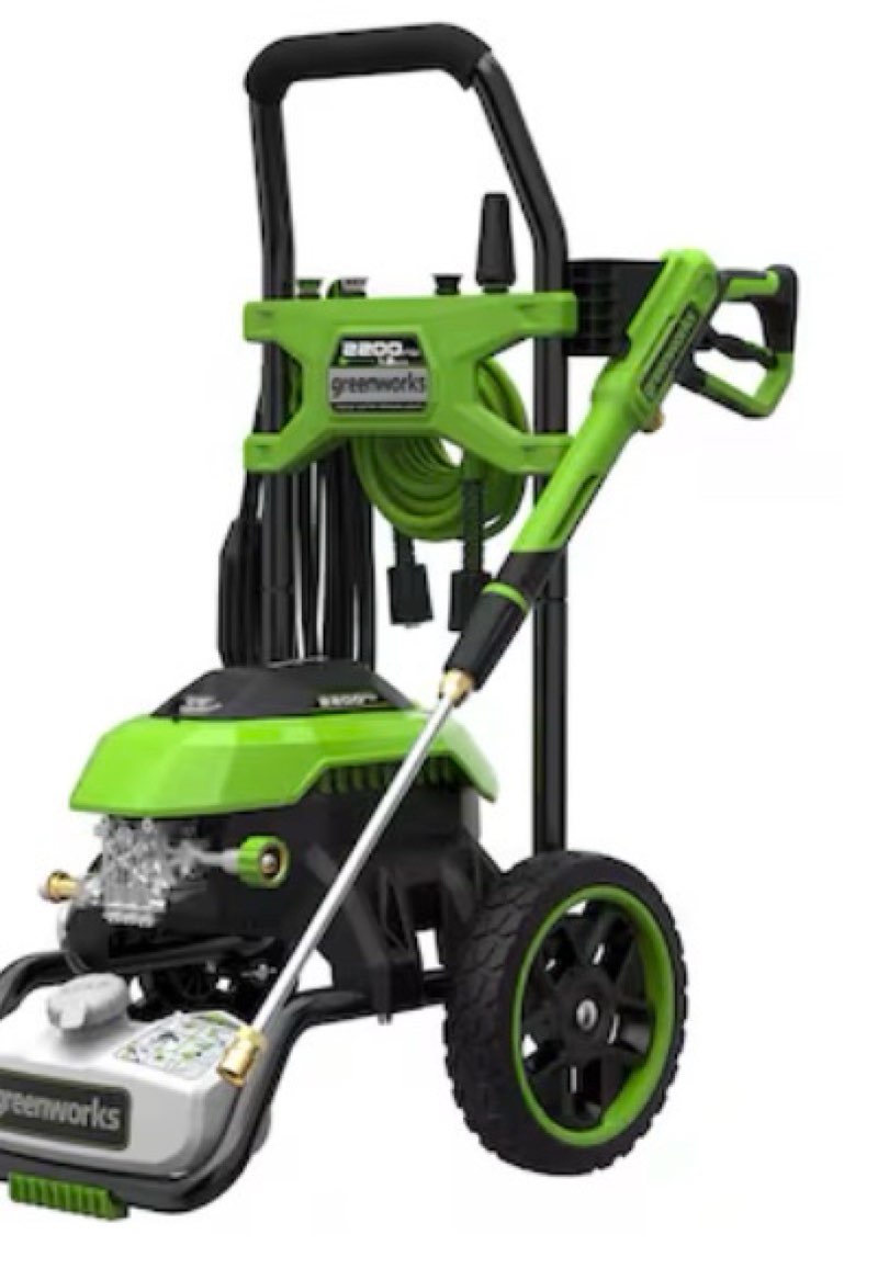 greenworks 2200-psi 1.2-gpm cold water electric pressure washer with 4 spray tips