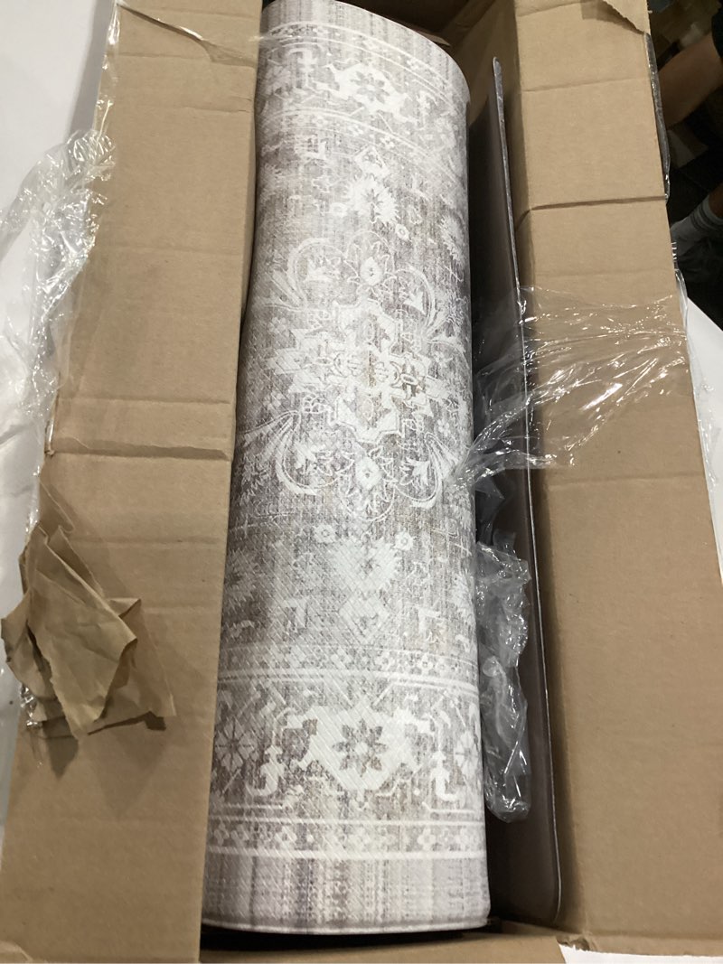 Condition photo showing Good Condition for dexi kitchen floor mats cushioned anti fatigue, 23x59 long wide standing comfort runner rug, waterproof retro floral memory foam padded for front sink laundry, beige grey 59"l x 23"w x 0.4"th beige grey