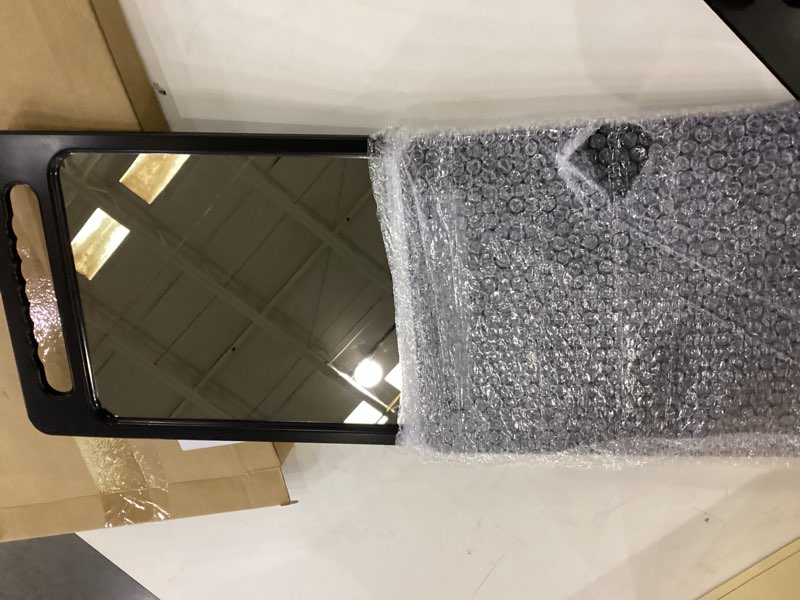 Kigley 2 Pcs Large Hand Mirror with Double Handle Barber Mirror Unbreakable Rectangular Hand Held Ha