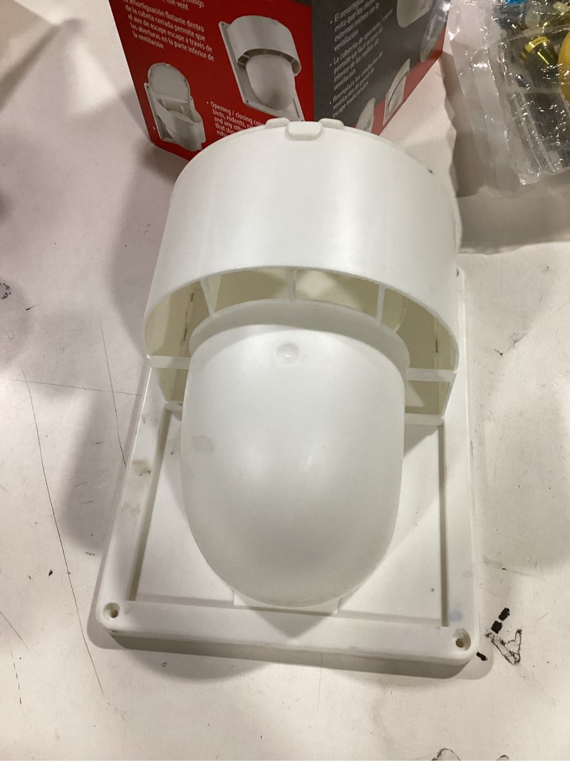 Condition photo showing As Is for Lambro 4-in Dia Plastic Preferred Dryer Vent Hood