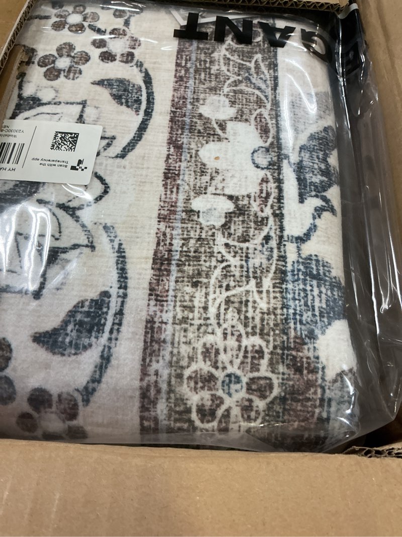 Condition photo showing New/Like New for washable living room area rug - 8 x 10 stain resistant medallion soft bedroom rugs distressed design non shedding carpet for indoor outdoor floor coverings (8x10 blue) 8' x 10' (rectangular) blue