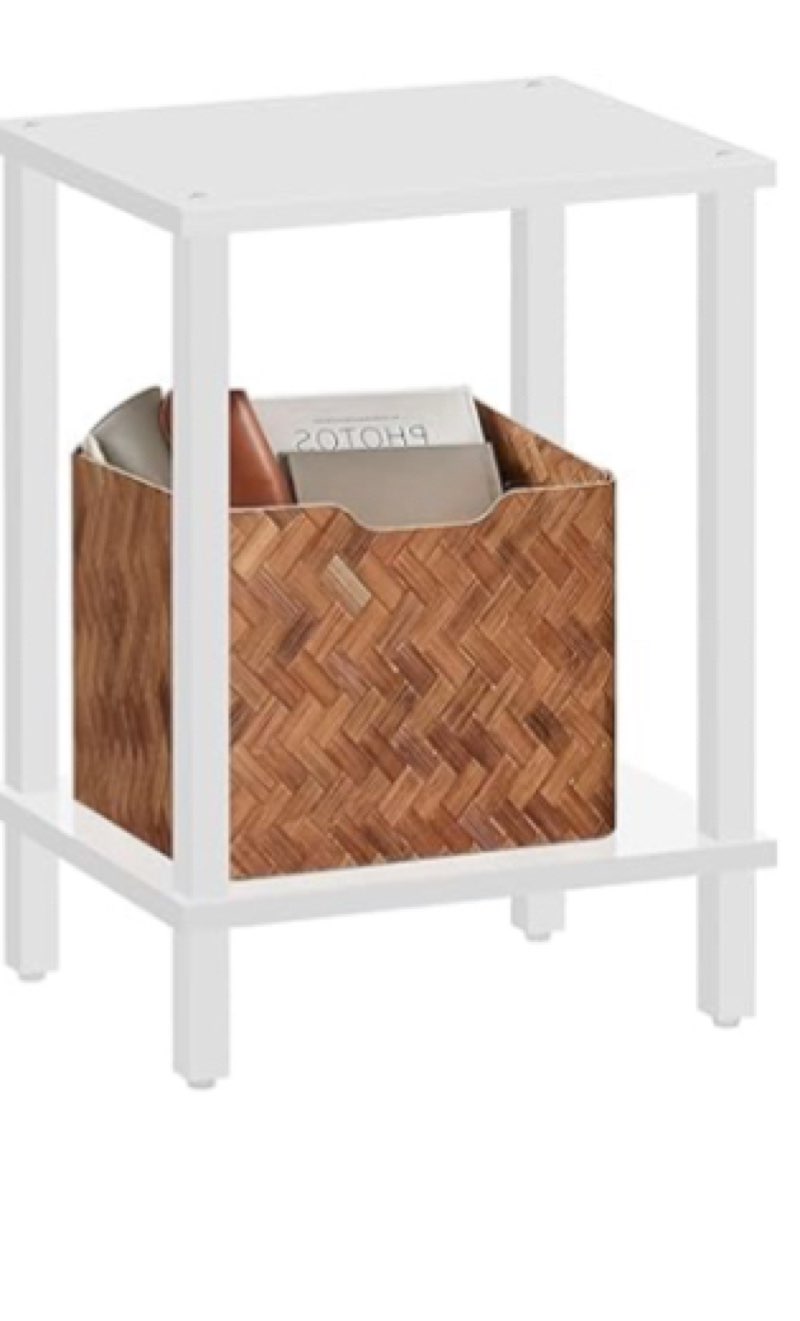 TUTOTAK End Table, 1 Side Table, Nightstand, 2-Tier Storage Shelf, Sofa Table for Small Space, Living Room, Bed Room TB01BW035