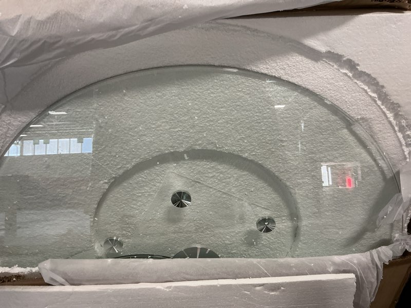 Condition photo showing Good Condition for 30-Inch Lazy Susan Turntable for Dining Table, Tempered Glass, 360° Rotation, Anti-Tip Design with 6 Rotating Wheels, Perfect for Parties, Weddings, and Family Dinners (30 inch)
