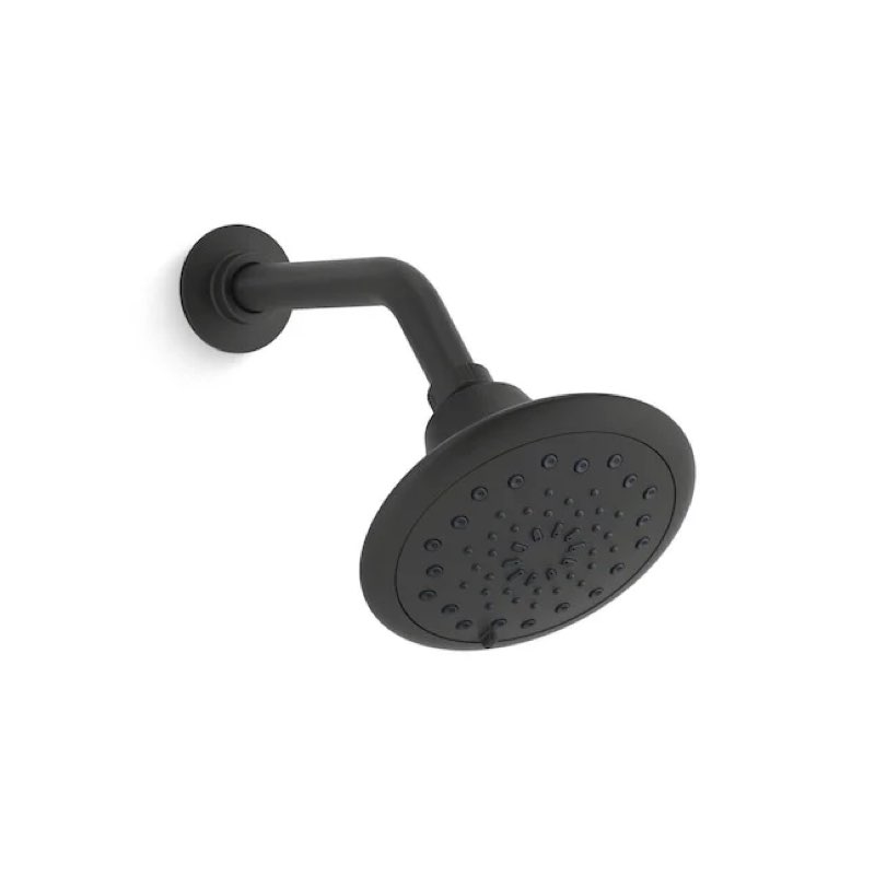 kohler avail matte black round fixed shower head