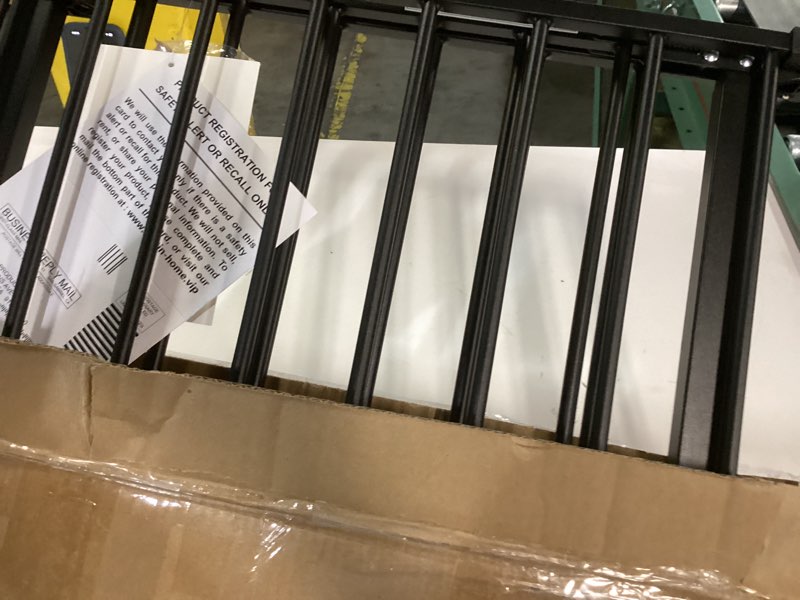 Condition photo showing New/Like New for 29.4-78" extra wide baby gate, long dog gates indoor for doorways stairs, essential large safety gate for child toddler with anti-trip pedal, adjustable pet gate, 28" tall 3 metal panels black black 78" wide