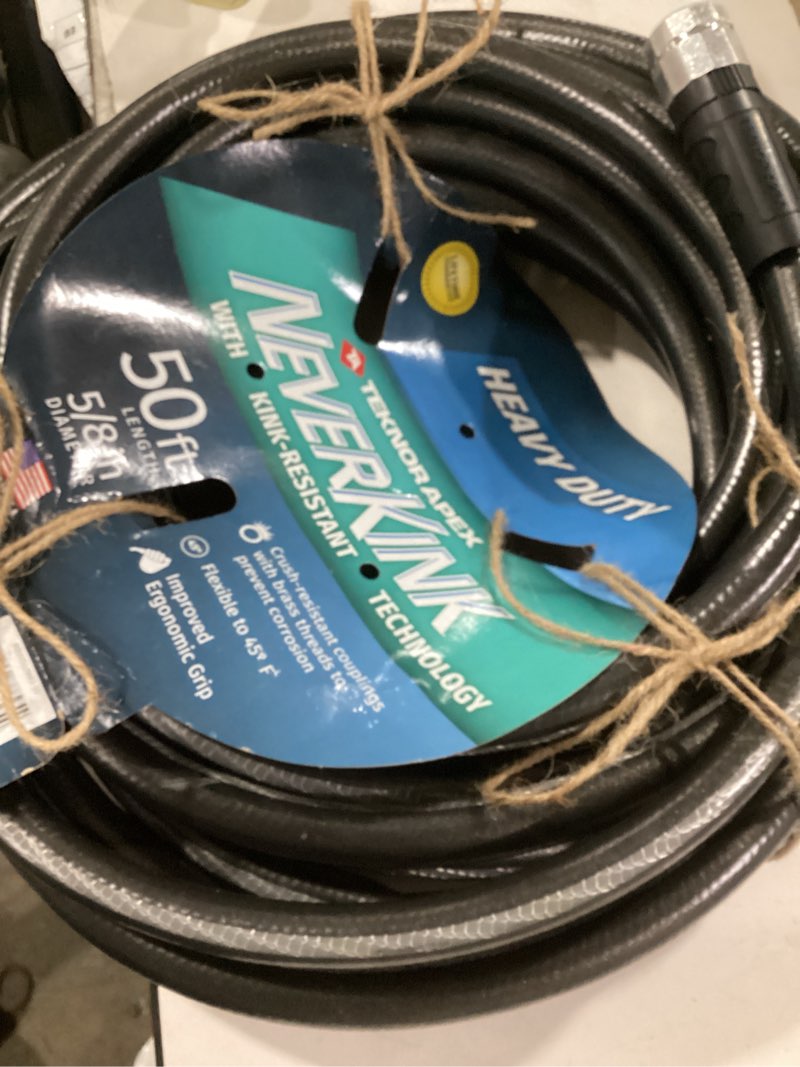 Condition photo showing New/Like New for neverkink teknor apex 5/8-in x 50-ft heavy kink free vinyl gray coiled hose