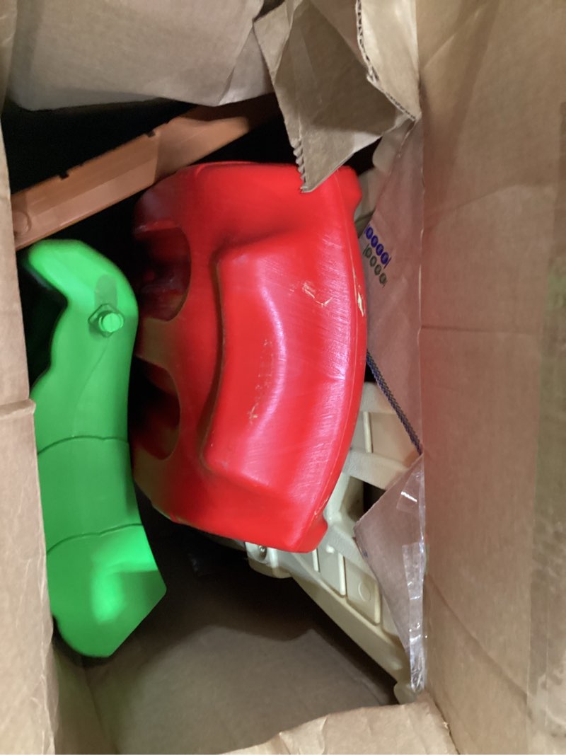 Condition photo showing As Is for little tikes hide and seek climber red/cream/green, 1 - 4 years