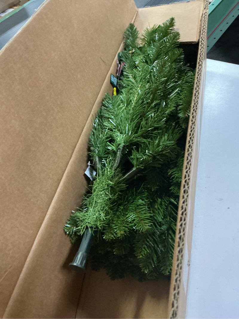 Condition photo showing Good Condition for National Tree Company 4.5 ft Pre-Lit Kingswood Fir Slim Artificial Christmas Tree, 150 Clear Lights, 330 Tips, Includes Stand, Green