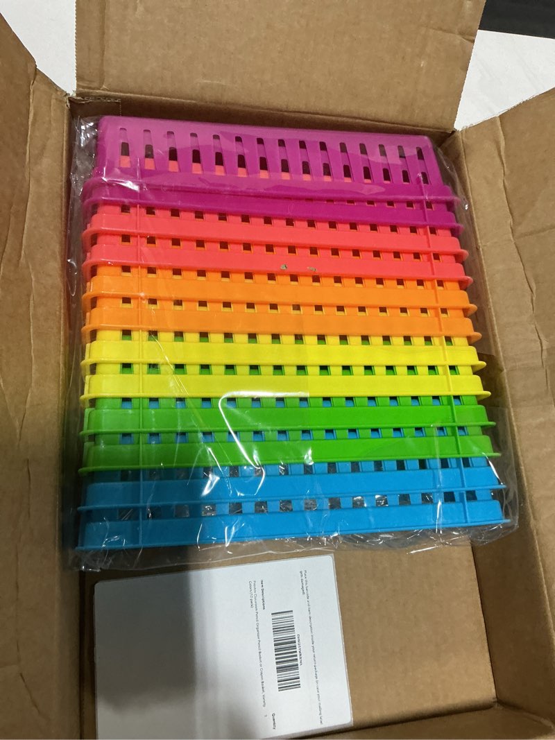 Condition photo showing Good Condition for prextex classroom pencil organizer pencil basket or crayon basket, variety colors (12 pack)