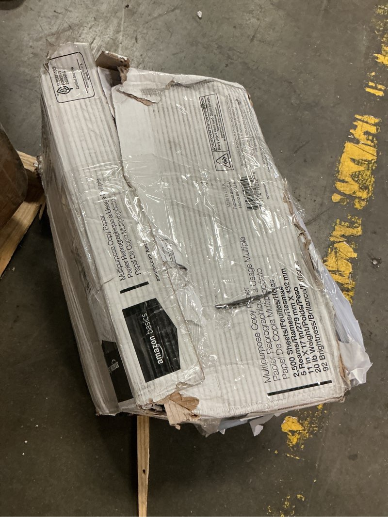 Condition photo showing As Is for Amazon Basics Multipurpose Copy Printer Paper, 20 lb, 11 x 17 Inches, 5 Reams (2,500 Sheets), 92 Bright White 5 Reams | 2500 Sheets Ledger (11x17)