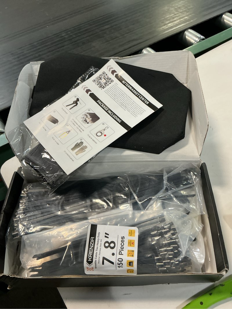Condition photo showing Good Condition for stainless steel cable tie gun kit?with 300pcs uv resistant black metal zip ties heavy duty outdoor (
