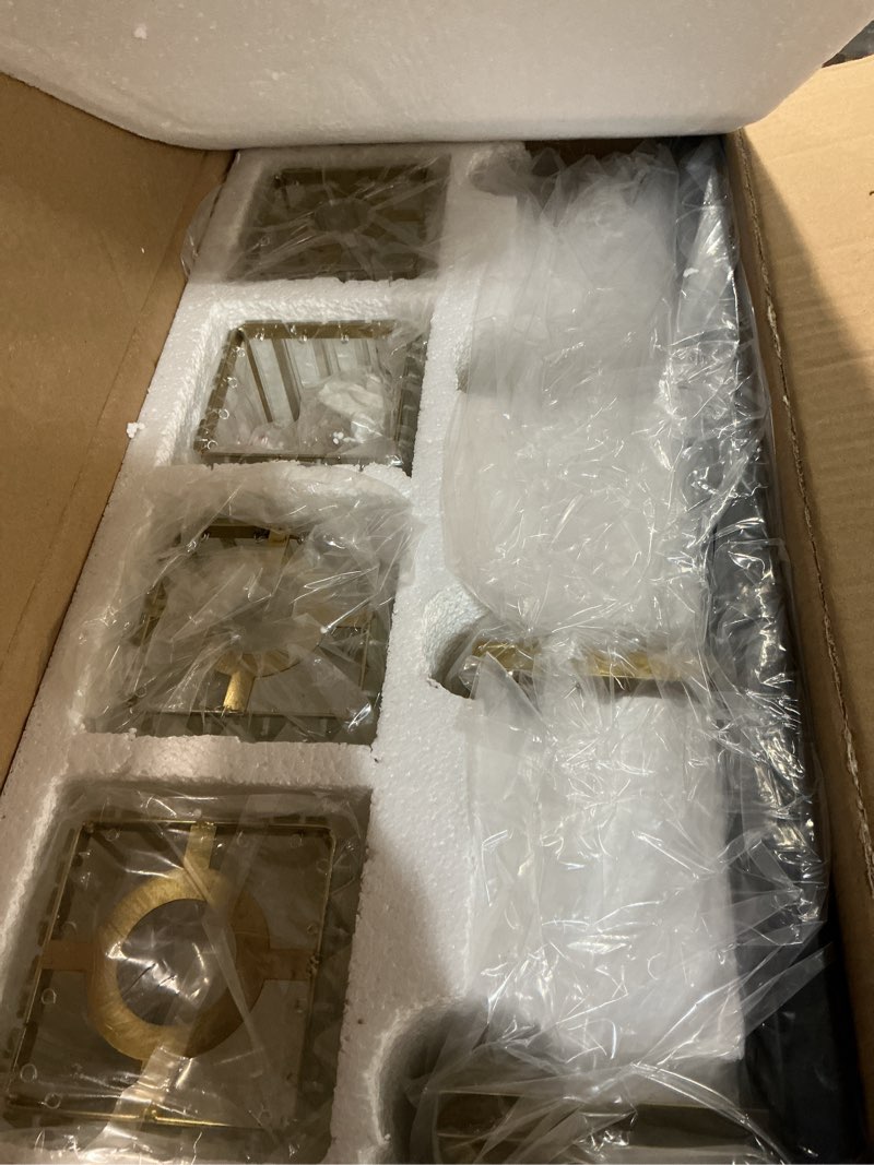 Condition photo showing Good Condition for Modern Crystal Bathroom Vanity Light 4-Lights Modern Black Gold Crystal Bathroom Wall Light Over Mirror Vanity Light Fixtures Blackgold Straight 4-Light